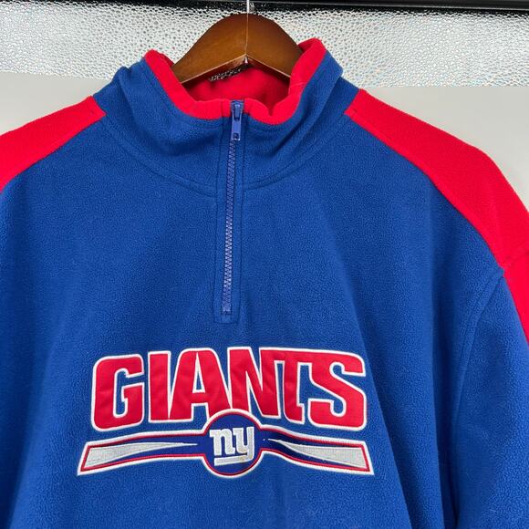 Vintage REEBOK NFL TEAM APPAREL NY GIANTS Zip Fleece Pullover Adult men size XL - Picture 3 of 7